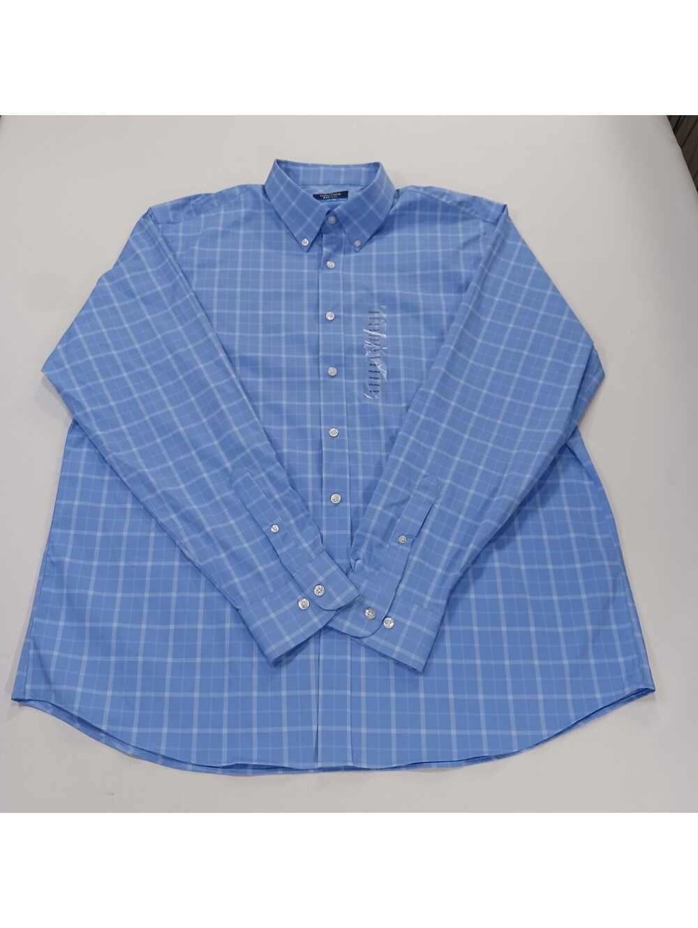 Nautica Navtech Shirt Men’s Size 2XL Blue Plaid Long Sleeve Button-Down Collar